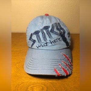 Disney Parks “Stitch Wuz Here” Distressed Baseball Hat Cap YOUTH Adult Baby Blue